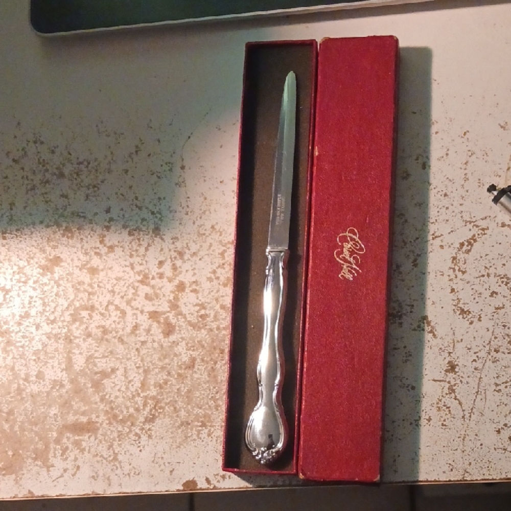 Elegant Silver Knife in Red Box This Is Kevin Hall Stainless Steel Letter Opener